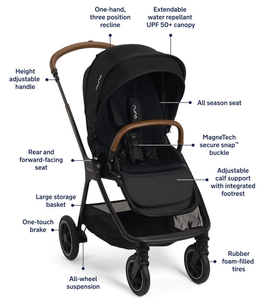 Nuna TRIV Next Compact Stroller - Caviar - ST16601CVR