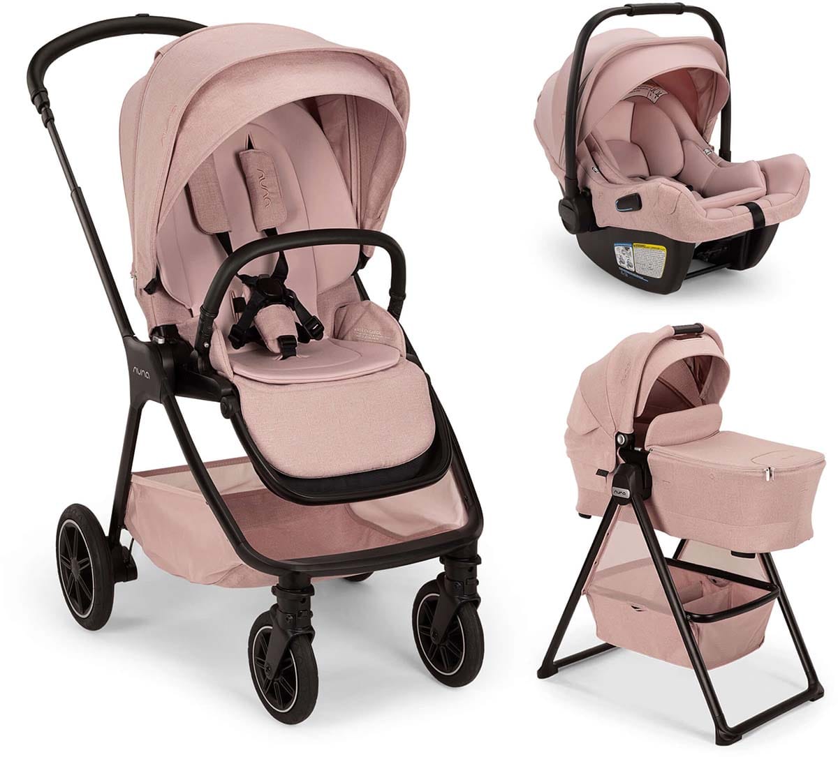 Nuna TRIV Next + PIPA Aire RX + TRIV & SWIV Bassinet + Stand Travel System Bundle - Thistle - Z2TS185153166TSL