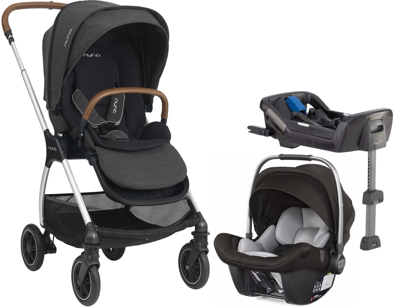 Nuna TRIV + Pipa Lite LX Travel System - Cinder/Caviar - ST12001CVR-CF08501CVR