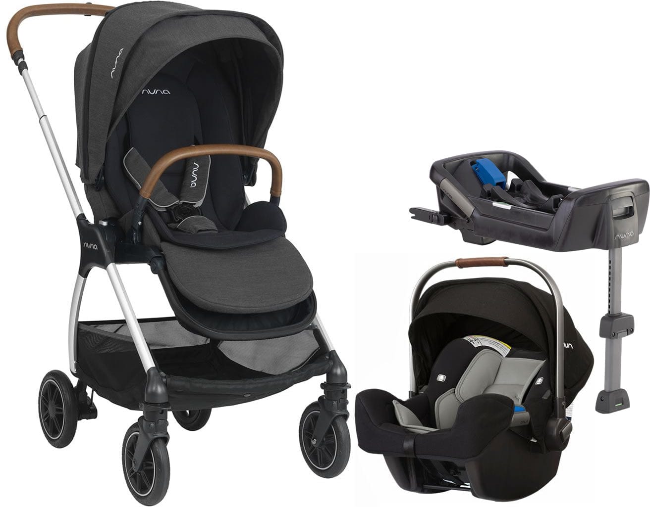 Nuna TRIV + Pipa Travel System - Cinder/Caviar - ST12001CVR-CF03501CVR