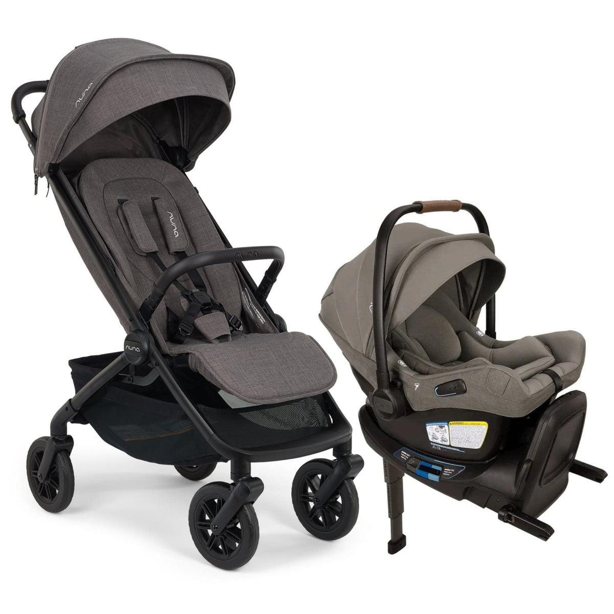 Nuna TRVL 360 + PIPA Aire RX Travel System Bundle - Pewter / Granite