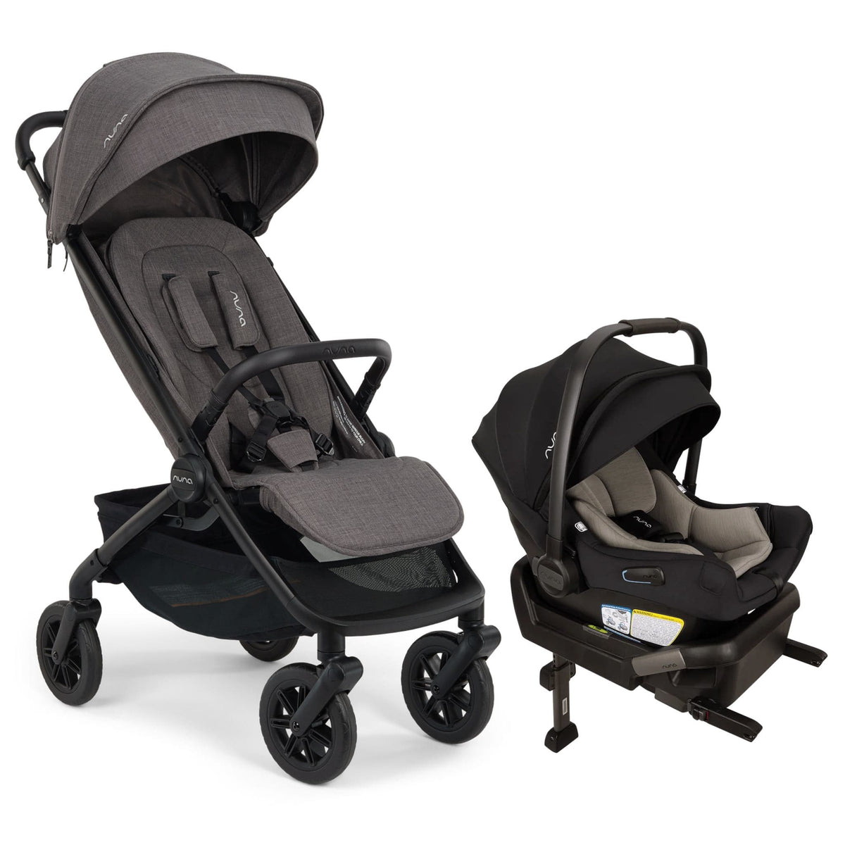 Nuna TRVL 360 + PIPA aire Travel System Bundle - Pewter / Caviar