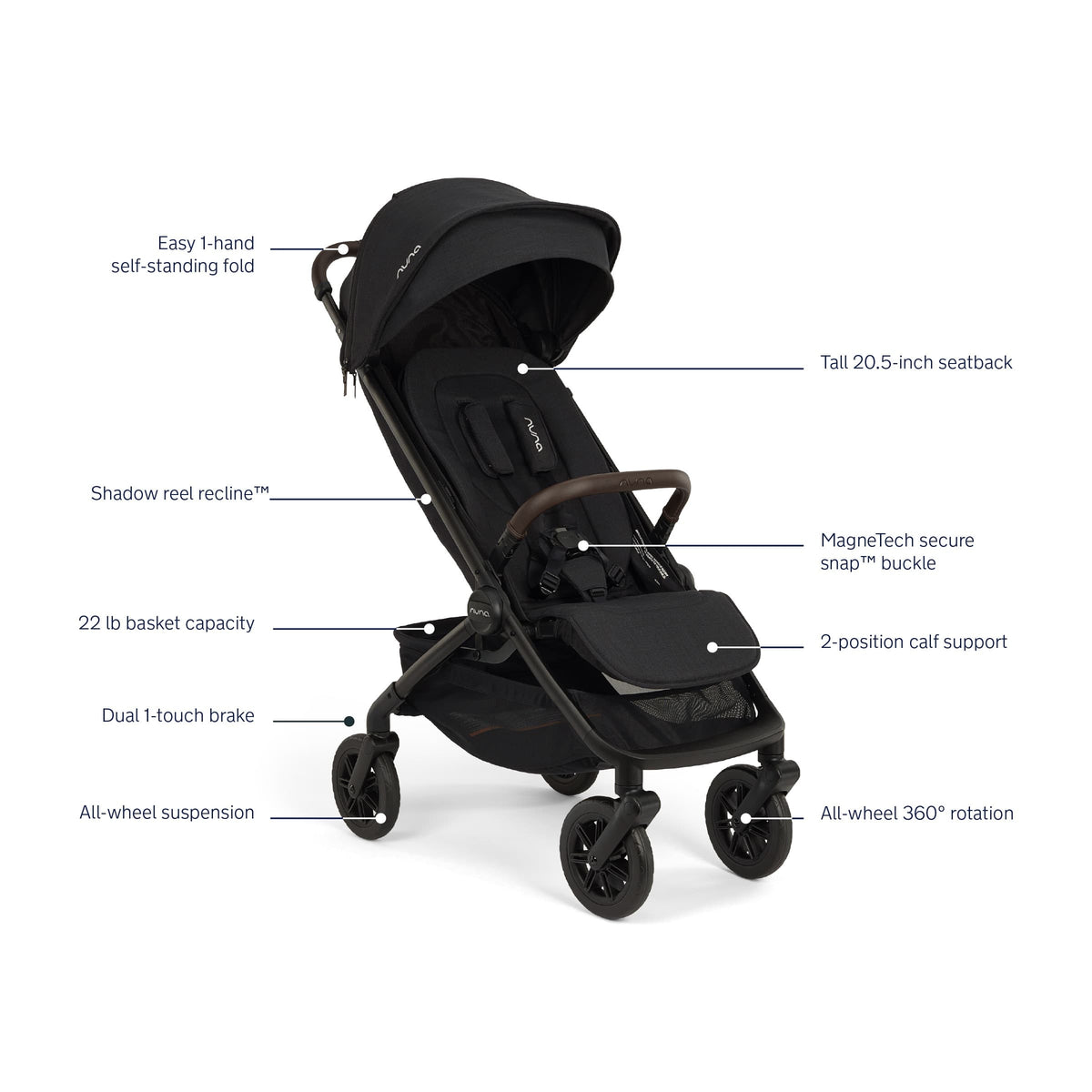 Nuna TRVL 360 + PIPA aire Travel System Bundle - Caviar