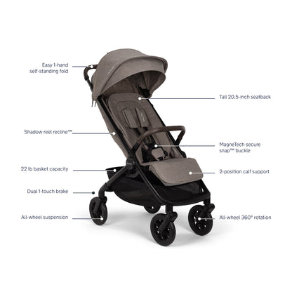 Nuna TRVL 360 Self-Folding Compact Stroller - Cedar
