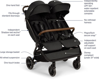 Nuna TRVL dubl + PIPA Aire RX Travel System Bundle - Caviar / Caviar - ST19800CVR-CF18508600CVR