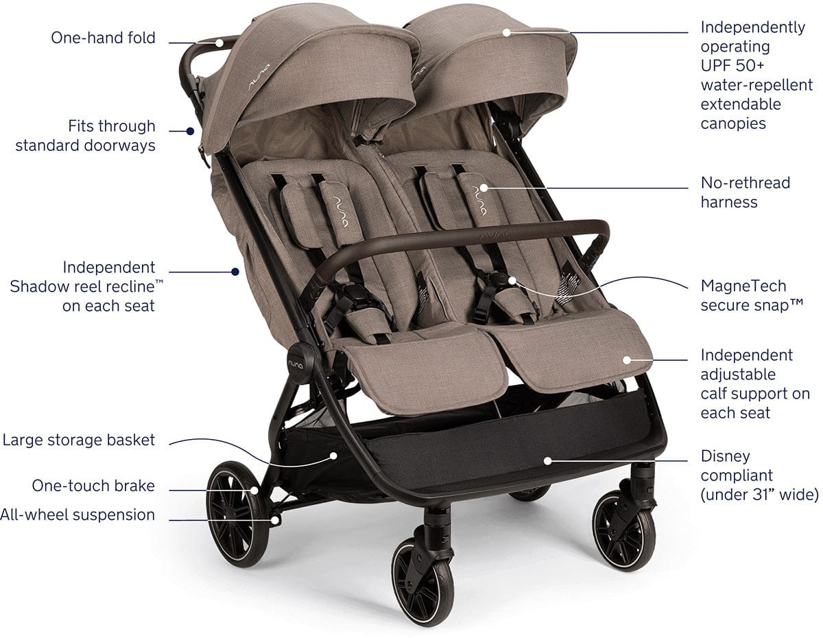Nuna TRVL dubl + PIPA Aire RX Travel System Bundle - Cedar