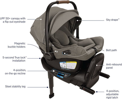 Nuna TRVL dubl + PIPA Aire RX Travel System Bundle - Granite / Granite - ST19800GRN-CF18508600GRN