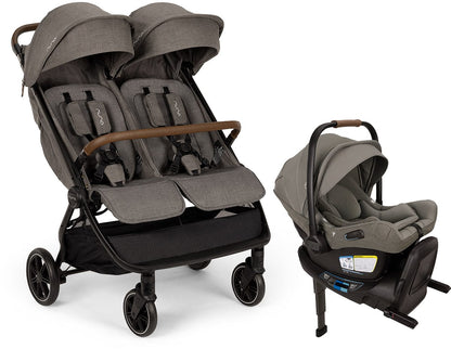 Nuna TRVL dubl + PIPA Aire RX Travel System Bundle - Granite / Granite - ST19800GRN-CF18508600GRN