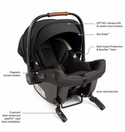 Nuna TRVL LX + PIPA urbn Travel System - Caviar - TS18115602CVR