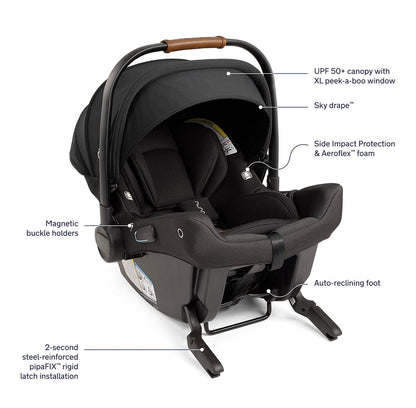 Nuna TRVL + PIPA urbn Travel System - Caviar - TS15700CVR