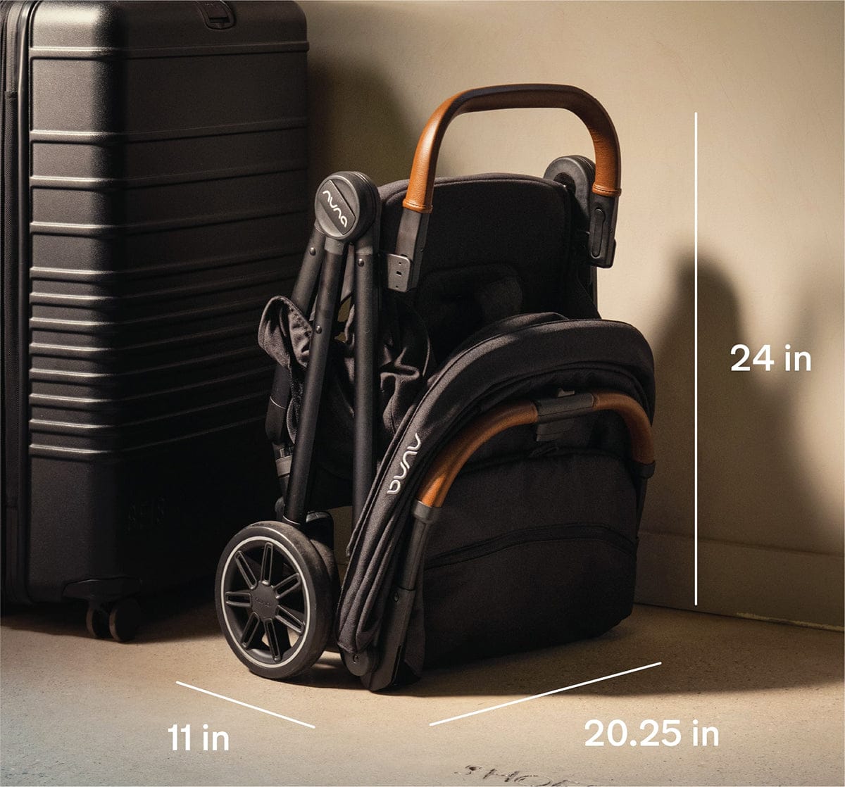 Nuna TRVL Self-Folding Compact Stroller - Caviar - ST15706CVR