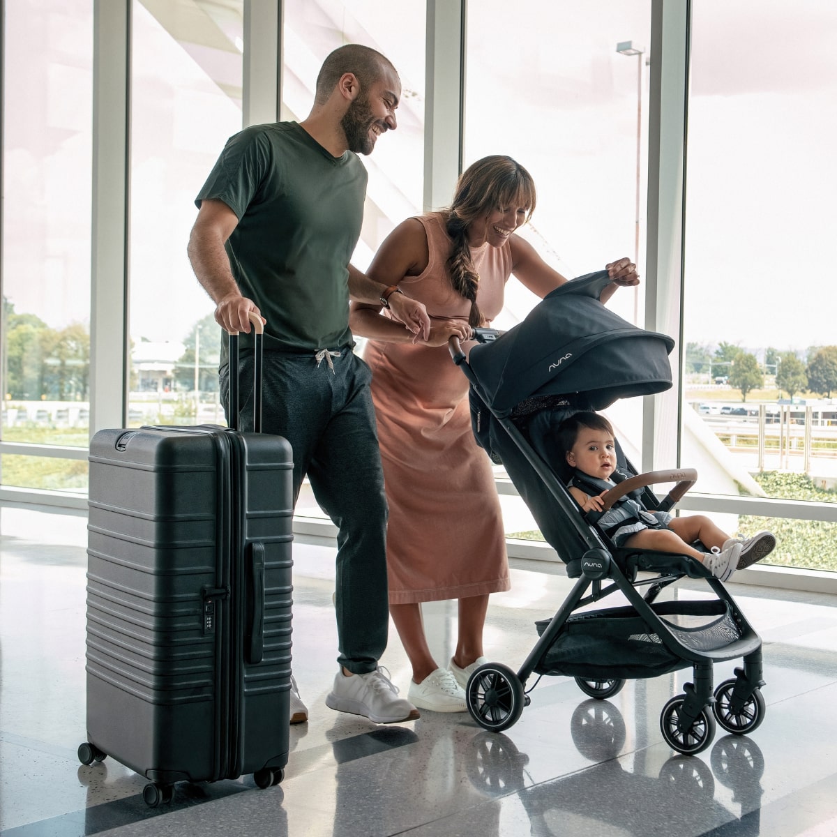 Nuna TRVL Self-Folding Compact Stroller - Caviar - ST15706CVR