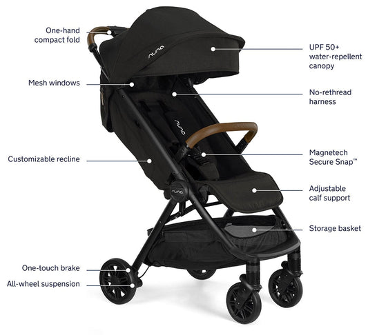 Nuna TRVL Self-Folding Compact Stroller - Ocean - ST15706OCN