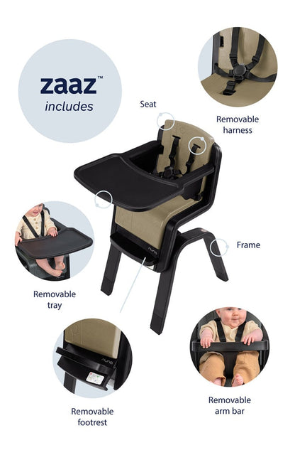 Nuna Zaaz High Chair - Frost - HC16101FRT