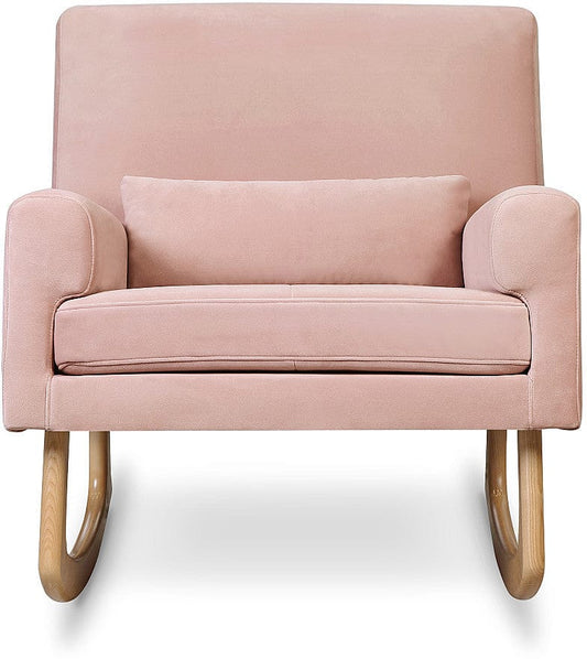 Nursery Works Sleepytime Rocker, Light Legs - Blush Velvet - 1085BPV