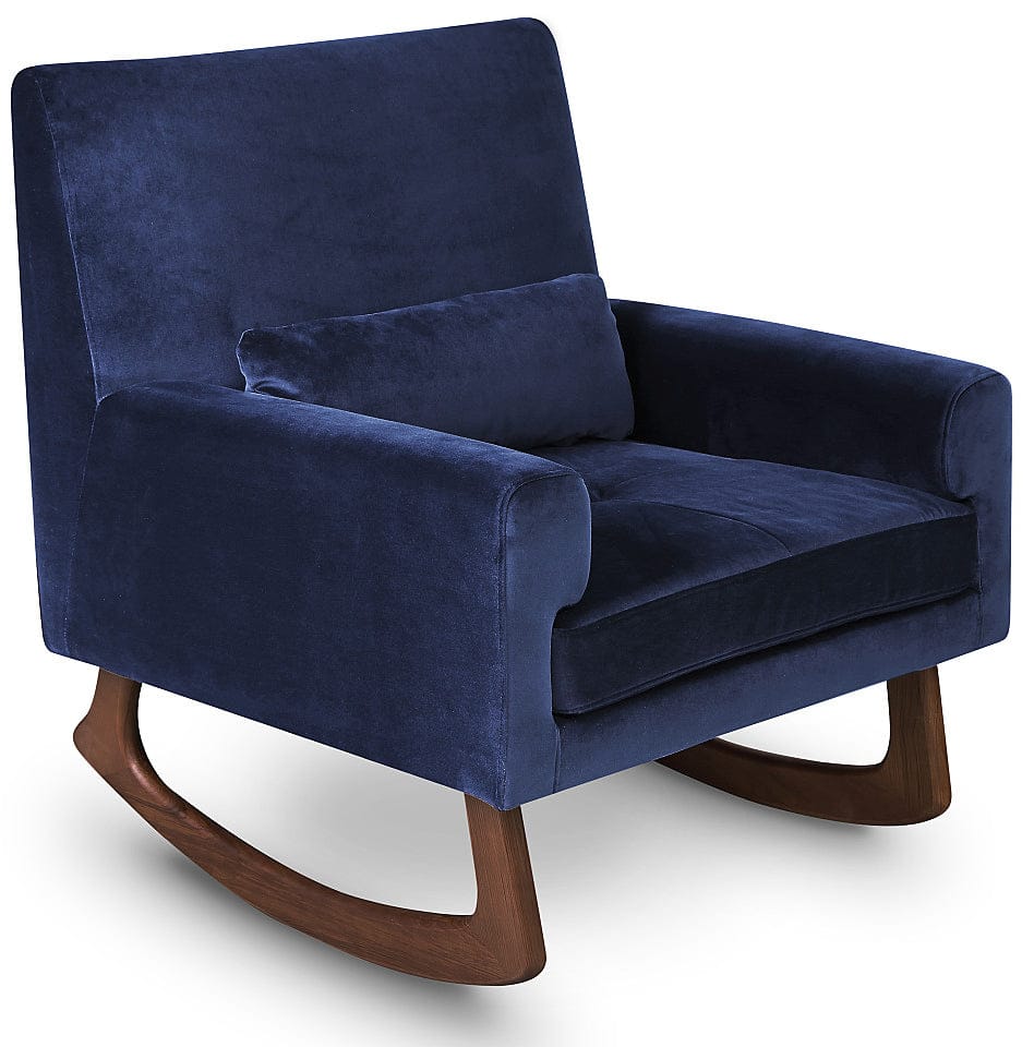 Nursery Works Sleepytime Rocker, Walnut Legs - Navy Velvet - 1085BLV