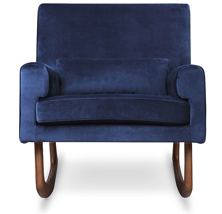 Nursery Works Sleepytime Rocker, Walnut Legs - Navy Velvet - 1085BLV