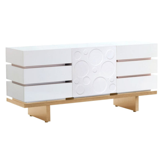 Nurseryworks 3-Wide Dresser - Circle Pattern Door - Light - 1047CL
