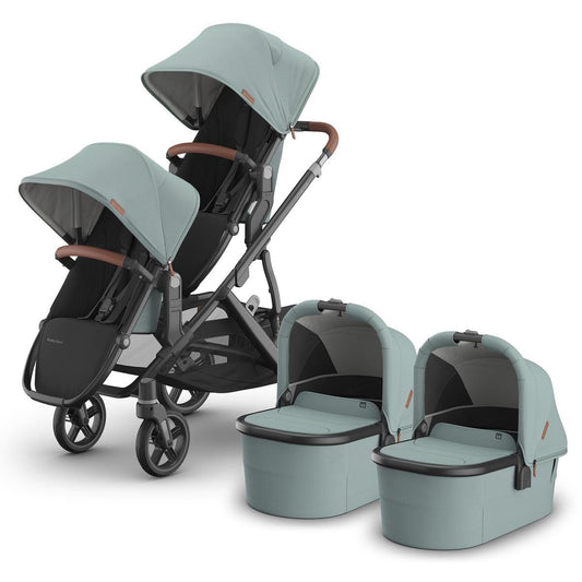 UPPAbaby Vista V3 Twin Stroller with RumbleSeat V3 + Bassinet Bundle - Kenzi - TWIN-V3-BAS-0303-VSO-NA-KNZ