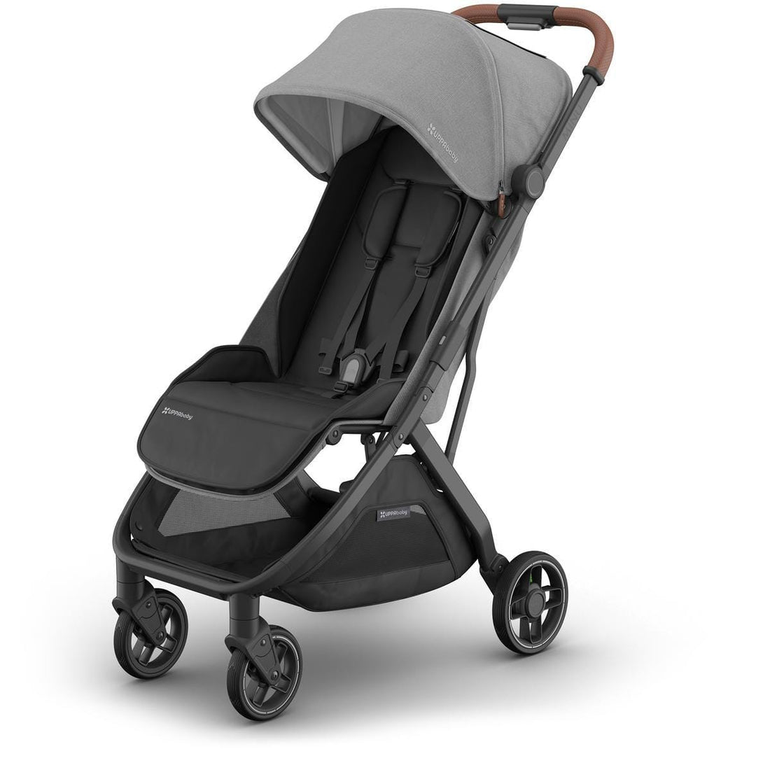 UPPAbaby OPEN BOX Minu V3 Compact Stroller - Greyson (Charcoal Melange / Carbon Frame / Saddle Leather) - 0803-MIN-NA-GRY-ob