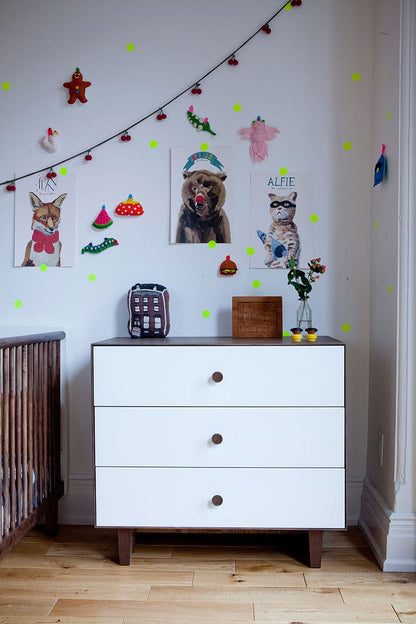 Oeuf 3 Drawer Dresser - Rhea - White/Walnut - 1M3D-R-02