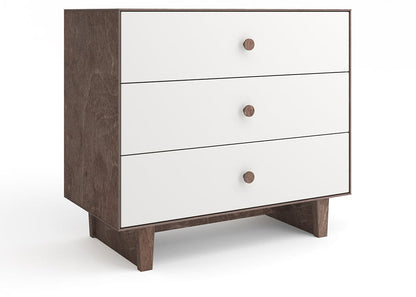 Oeuf 3 Drawer Dresser - Rhea - White/Walnut - 1M3D-R-02
