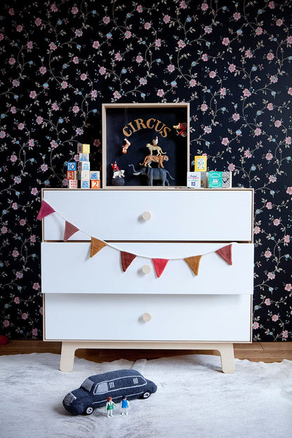 Oeuf 3 Drawer Dresser - Sparrow - White/Birch - 1M3D-S-01