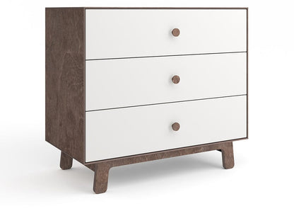 Oeuf 3 Drawer Dresser - Sparrow - White/Walnut - 1M3D-S-02