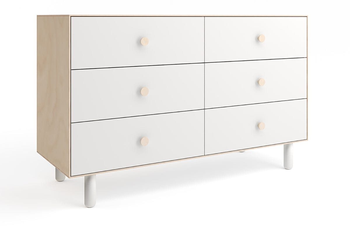 Oeuf 6 Drawer Dresser - Fawn - White/Birch - 1M6D-F-01