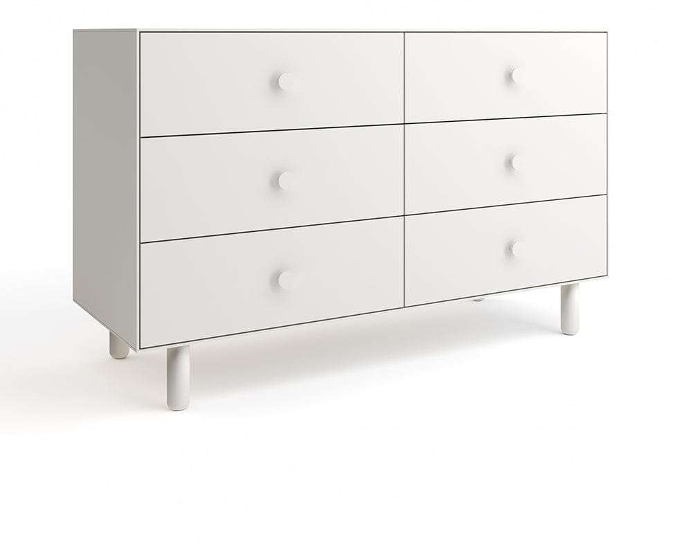 Oeuf 6 Drawer Dresser - Fawn - White - 1M6D-F-03