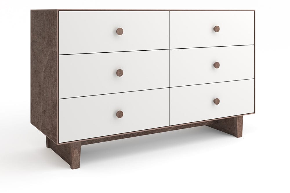 Oeuf 6 Drawer Dresser - Rhea - White/Walnut - 1M6D-R-02