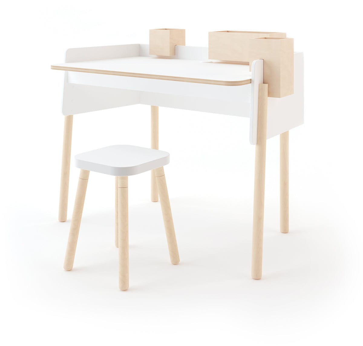 Oeuf Brooklyn Desk - White/Birch - 1BD01