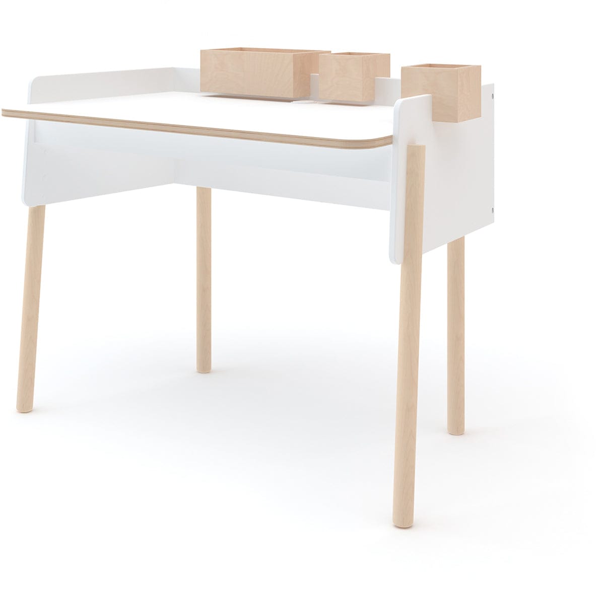 Oeuf Brooklyn Desk - White/Birch - 1BD01