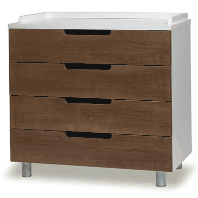 Oeuf Classic Collection 4 Drawer Dresser in Walnut - 1DR001-W