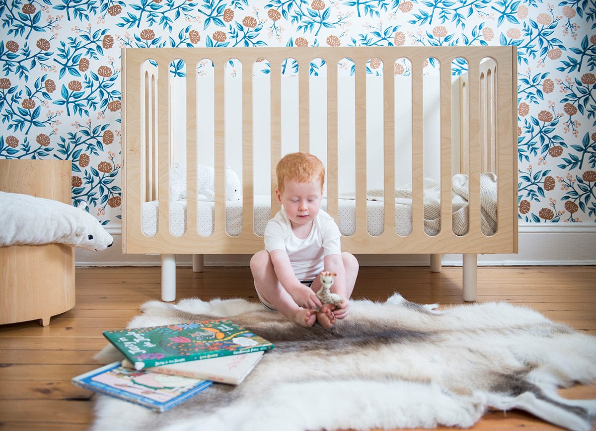 Oeuf Fawn 2-in-1 Crib System - Grey/Birch - 1FBC02