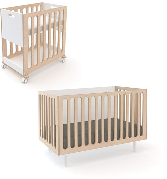 Oeuf Fawn 2-in-1 Crib System - White/Birch - 1FBC01
