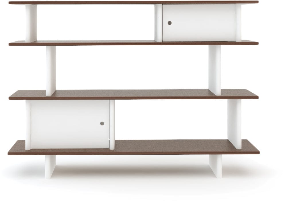 Oeuf Mini Library - White/Walnut - 1ML002-W