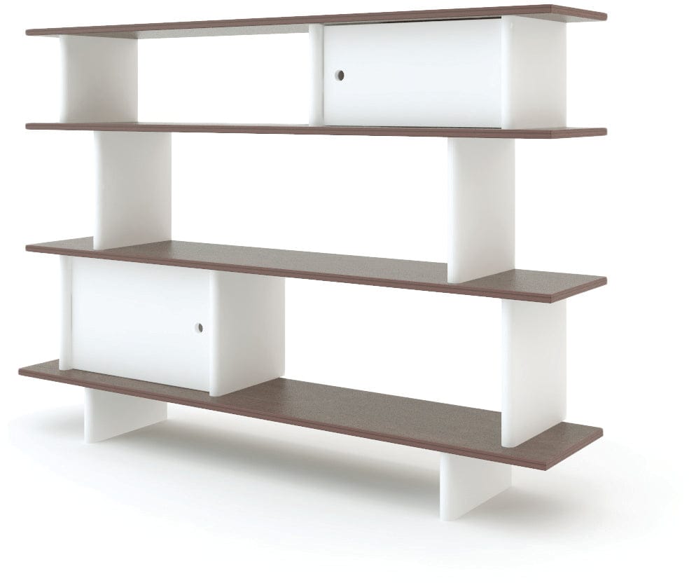 Oeuf Mini Library - White/Walnut - 1ML002-W