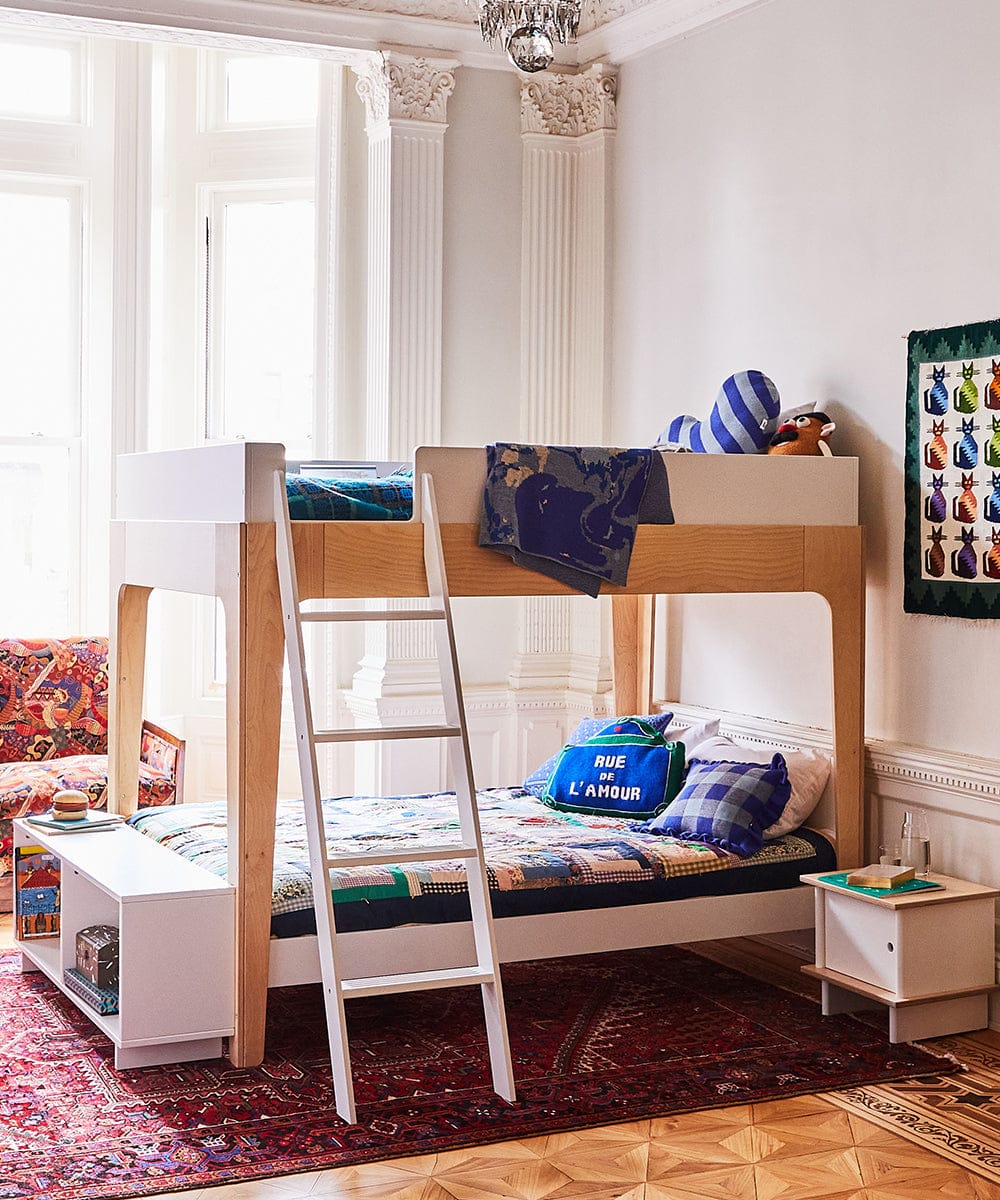 Oeuf Perch Bunk Bed - Twin Size - White/Birch - 2PBB01