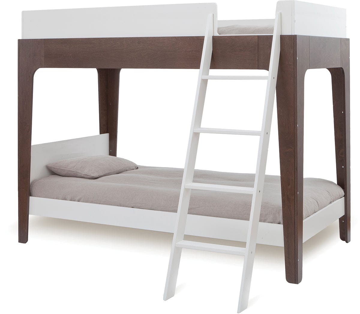 Oeuf Perch Bunk Bed - Twin Size - White/Walnut - 2PBB02