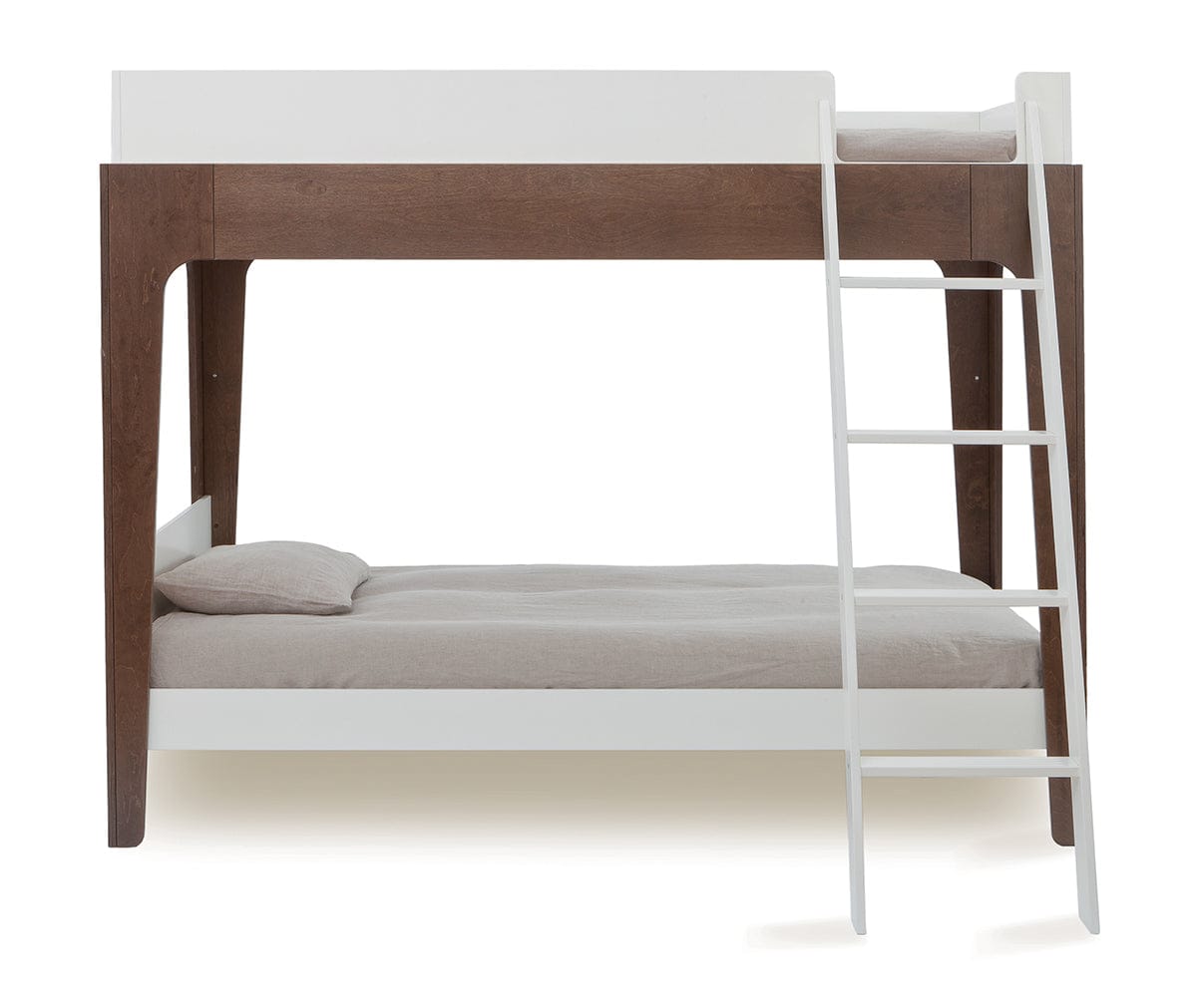 Oeuf Perch Bunk Bed - Twin Size - White/Walnut - 2PBB02
