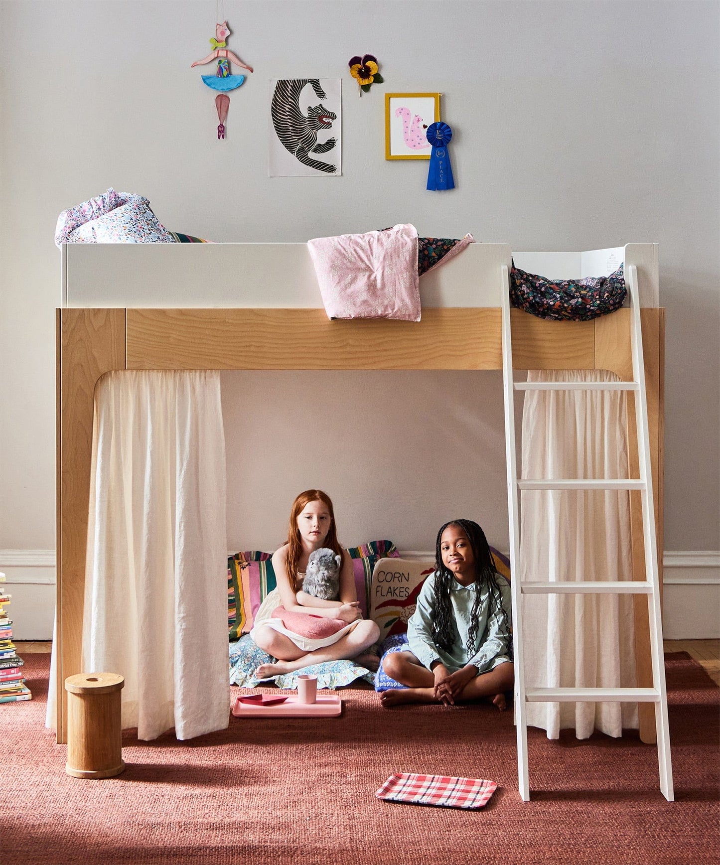 Oeuf Perch Full Size Loft Bed - Birch - 2PFLB01