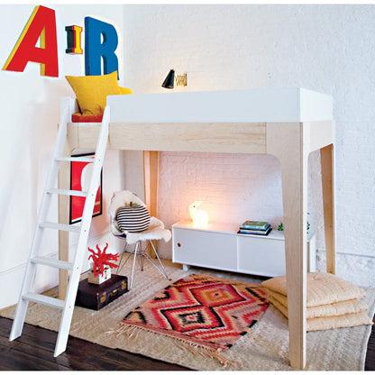 Oeuf Perch Loft Bed - Full Size - White/Birch - 1PLB01