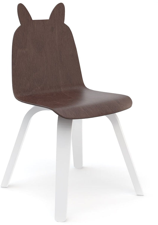 Oeuf Rabbit Play Chair (Set of 2) - White/Walnut - 1PYCR02