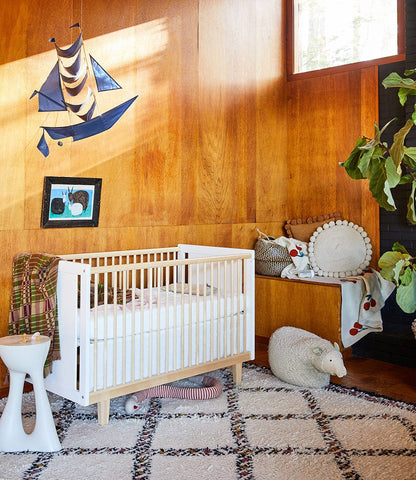 Oeuf Rhea Crib - White/Birch - 1RH01