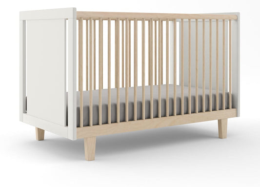 Oeuf Rhea Crib - White/Birch - 1RH01