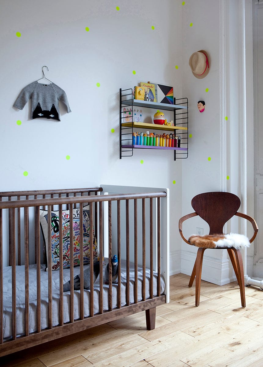 Oeuf Rhea Crib - White/Walnut - 1RH02