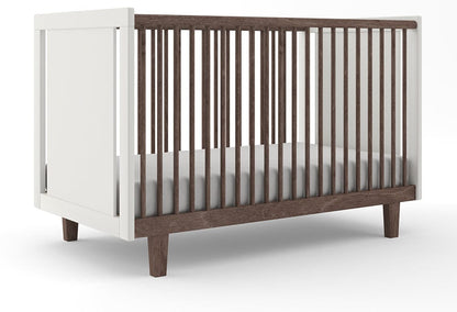 Oeuf Rhea Crib - White/Walnut - 1RH02