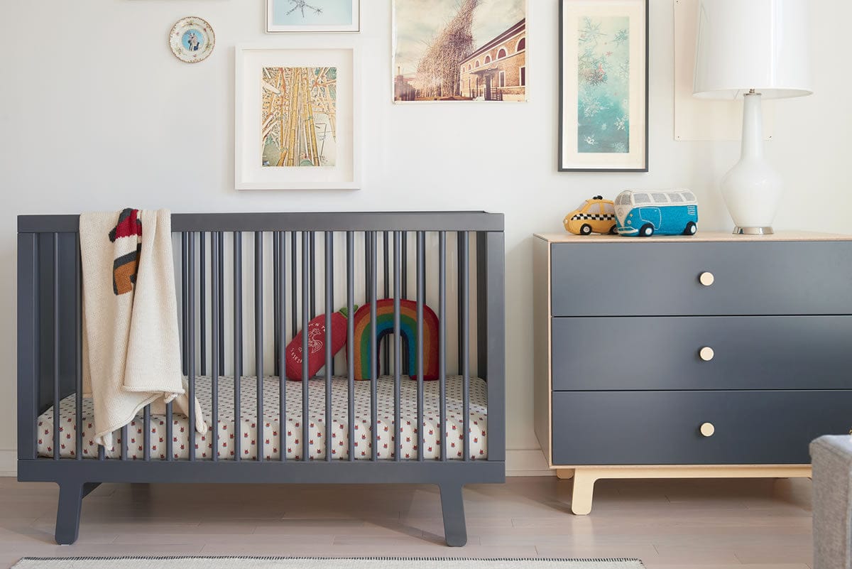 Oeuf Sparrow Collection Crib in Slate - 7SPCR06