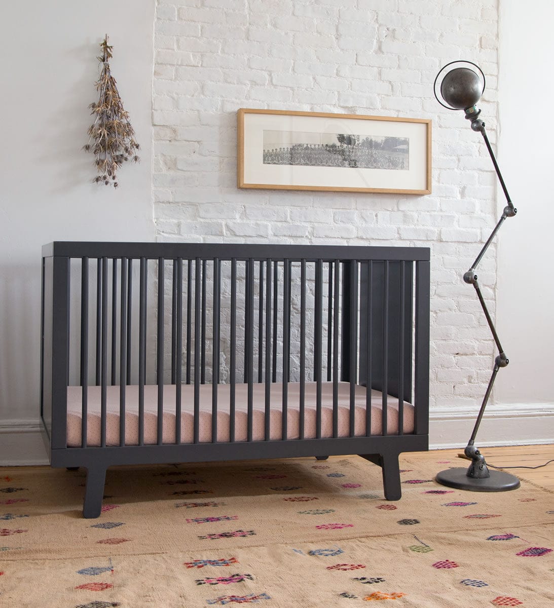 Oeuf Sparrow Collection Crib in Slate - 7SPCR06